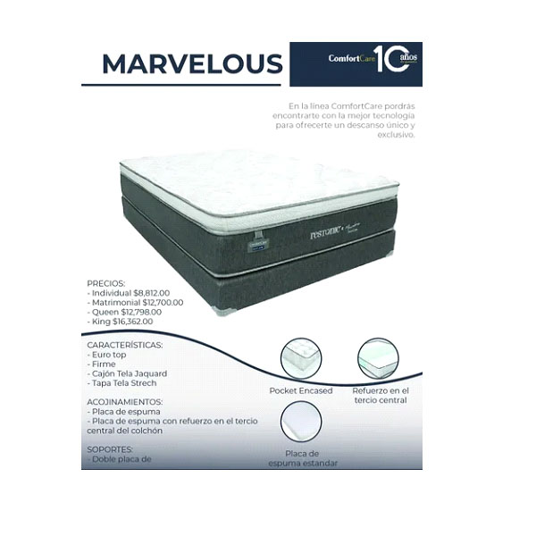 Colchon King Size Marvelous Restonic Super Cómodo