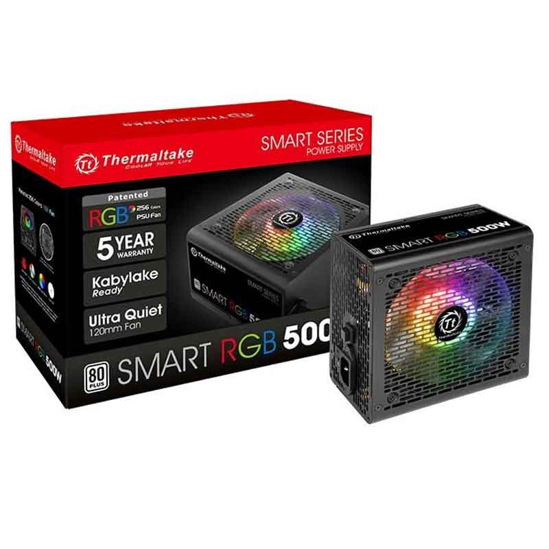 FUENTE THERMALTAKE 500W RGB 80PLUS SMART PS-SPR-0500NHFAWU-1