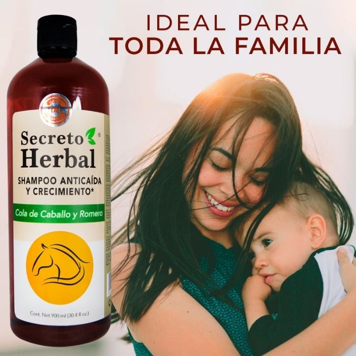 Shampoo Secreto Herbal Cola de Caballo y Romero Anticaída y Crecimiento