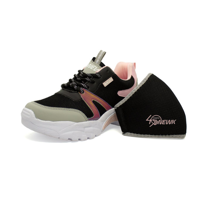 Tenis Newk Mujer Línea Litia Sneakers Color Negro Gris Rosa