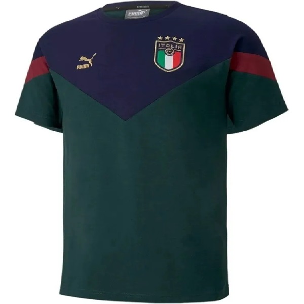 PLAYERA PUMA ITALIA FIGC ICONIC VERDE AZUL CABALLERO
