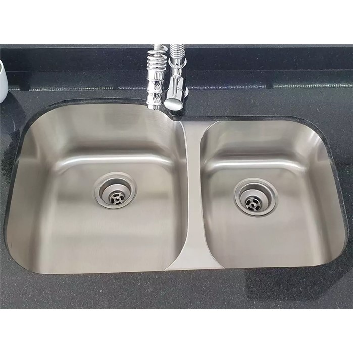Tarja irregular doble profunda de submontar calibre 18 fregadero para cocina acero inoxidable
