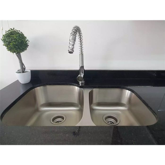 Tarja irregular doble profunda de submontar calibre 18 fregadero para cocina acero inoxidable