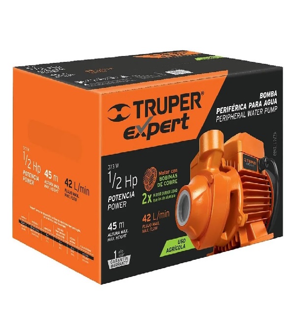 Bomba Agua Periferica 1/2 Hp Truper para subir agua a tinaco