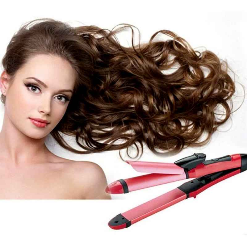 Kit-Rizador y Plancha para cabello + Cepillo Eléctrico Rizador + Espejo LED Circular + Diadema.