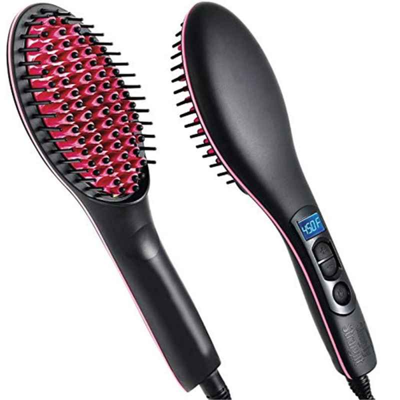 Kit-Rizador y Plancha para cabello + Cepillo Eléctrico Rizador + Espejo LED Circular + Diadema.