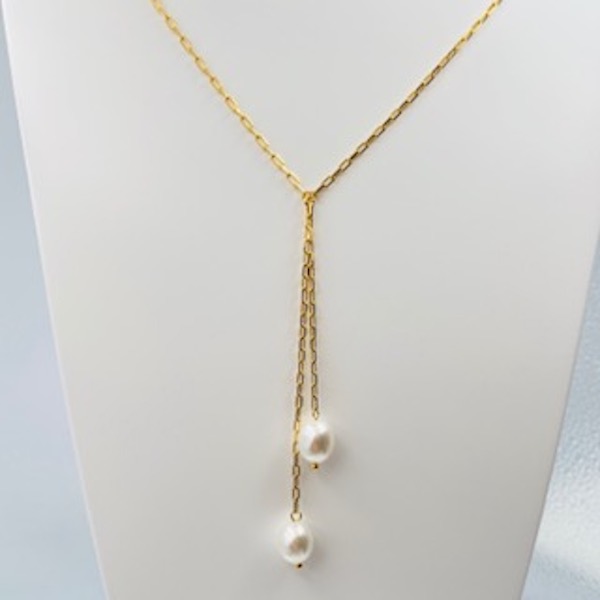 Gargantilla Cobatin con Perlas-Baño de Oro 18K