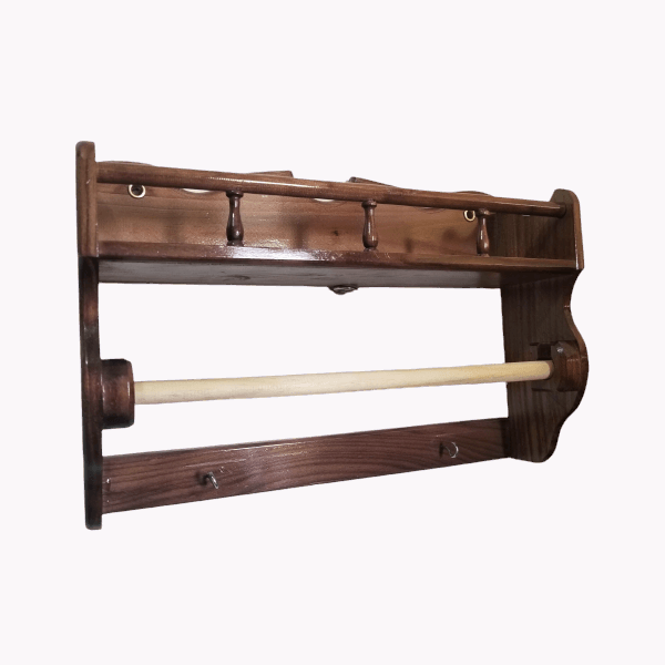 Especiero De Madera Con Porta Rollo Papel De Cocina