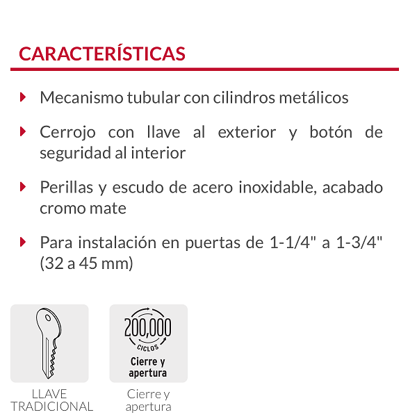 CERRADURA CHAPA PARA PUERTA CUARTO RECAMARA POMO PLATEADA HERMEX