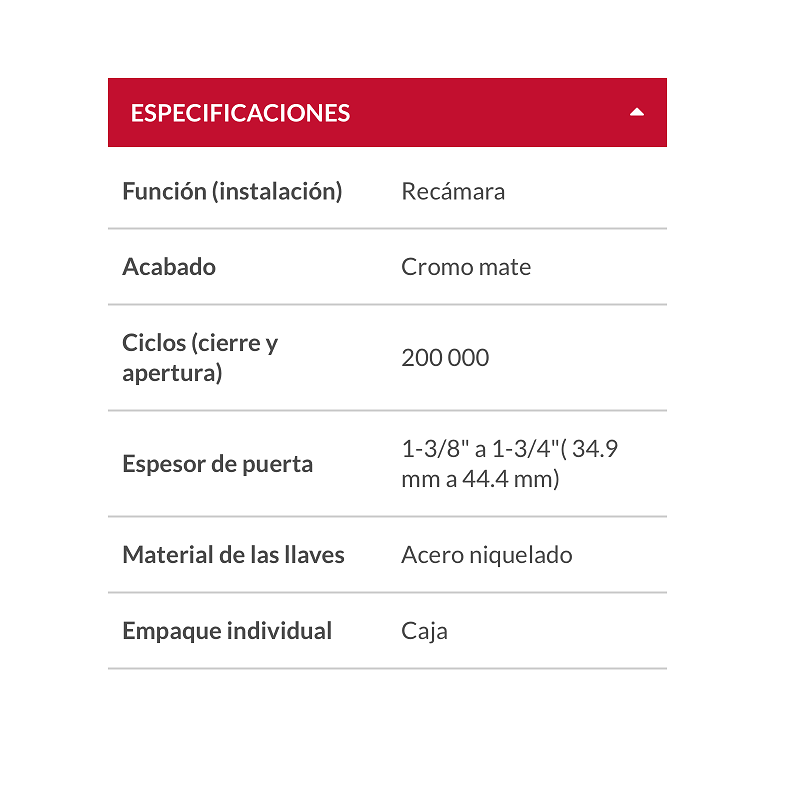 CERRADURA CHAPA PARA PUERTA CUARTO RECAMARA POMO PLATEADA HERMEX