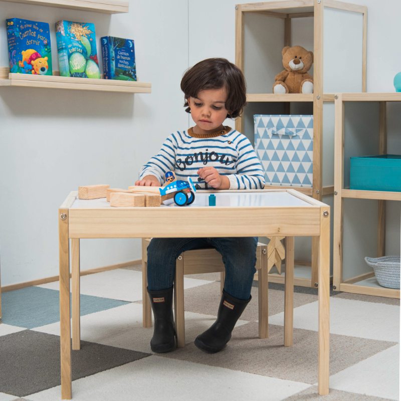 SET 1 MESA MINI PINTARRON Y 2 SILLAS MINI MONTESSORI INFANTIL PARA NIÑOS DE 1 A 6 AÑOS