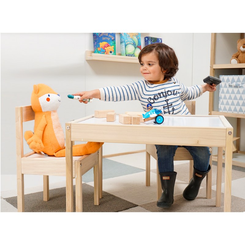 SET 1 MESA MINI PINTARRON Y 2 SILLAS MINI MONTESSORI INFANTIL PARA NIÑOS DE 1 A 6 AÑOS