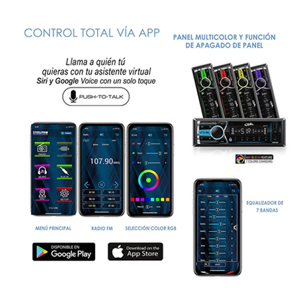 Autoestéreo Para Vehículos Bluetooth Steelpro AXEL-011 - Negro