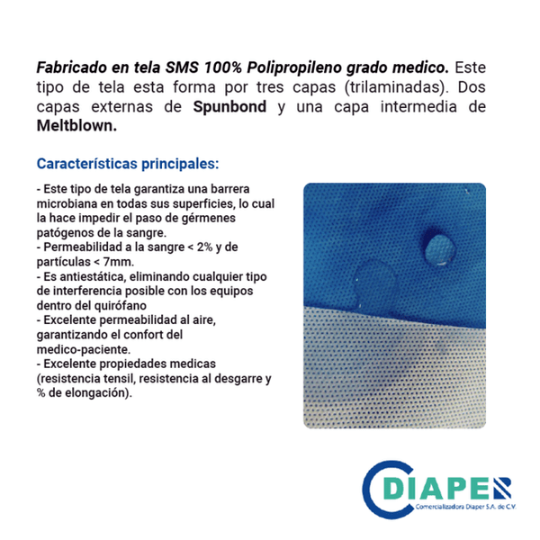 Cubrebocas 2 capas, color azul. Con 50 pz.