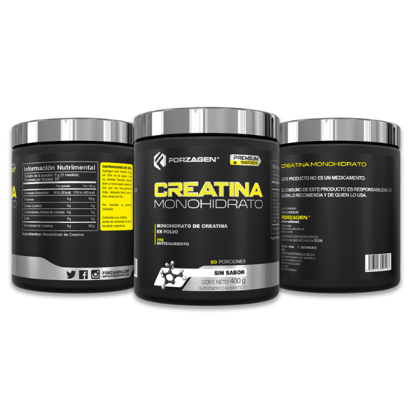 Creatina Monohidrato 400 gr Forzagen Sin sabor