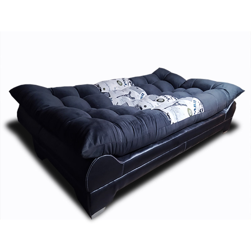 Sofa cama Nigeria Suede Negro y  Paris +02 cojines decorativos Maderian // ENTREGA A CDMX Y ZONA METROPOLITANA.
