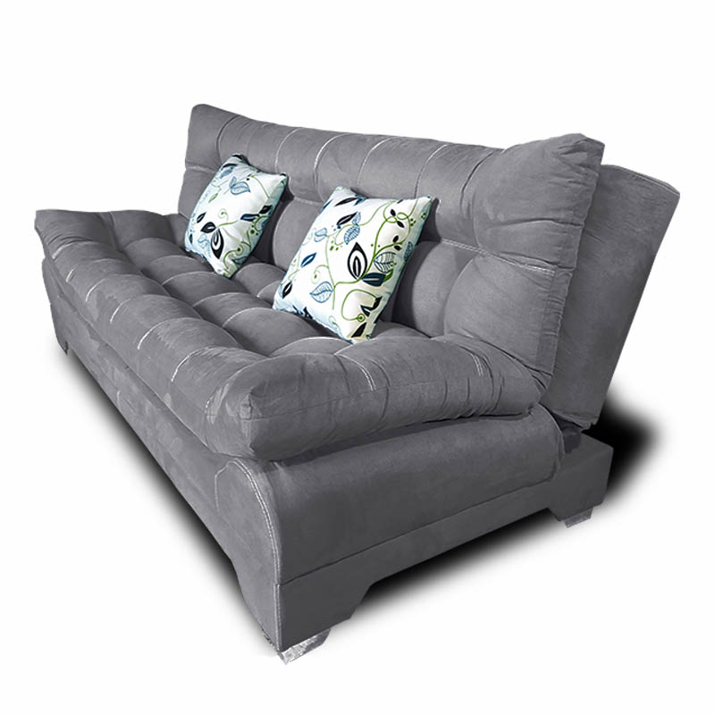Sofa cama Nigeria Suede Gris +02 cojines decorativos Maderian // ENTREGA A CDMX Y ZONA METROPOLITANA.