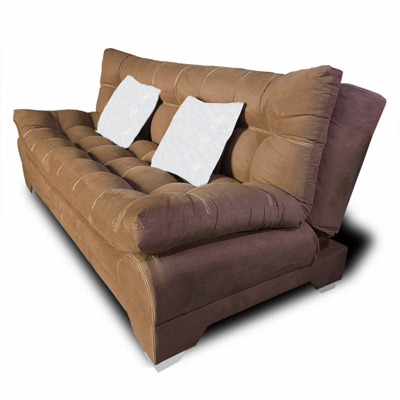Sofa cama Nigeria Suede Canela +02 cojines decorativos Maderian // ENTREGA A CDMX Y ZONA METROPOLITANA.