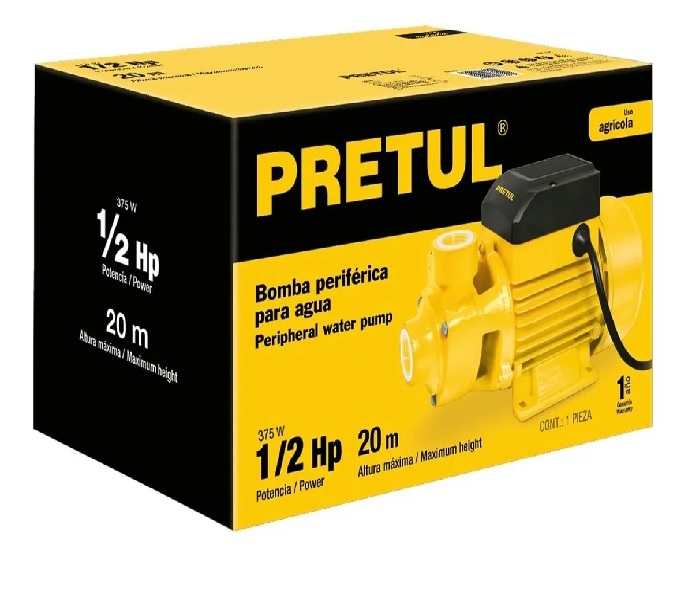 Bomba Agua Periferica 1/2 Hp Pretul para subir agua a tinaco