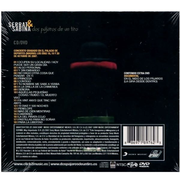 CD Serrat & Sabina ~ Dos pájaros de un tiro (c/DVD)