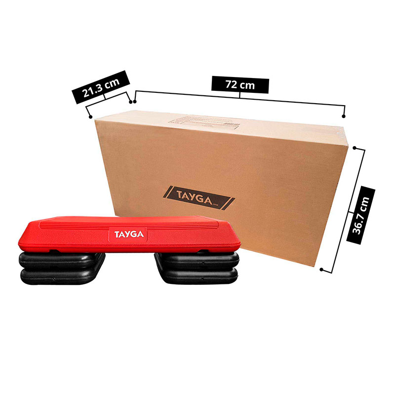 Tayga banco step aerobics pilates rojo altura ajustable