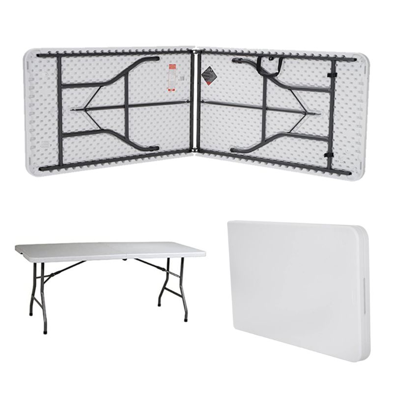 Mesa Plegable Portafolio Plastico 1.80m Resistente Stay Elit					.