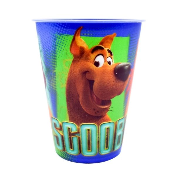 Fun Kids 1695-414/78E Juego de Vajilla Infantil de Melamina (Tipo Plástico) Scooby Doo, con 4 Piezas: Plato, Bowl, Vaso y Botella de Agua Cantimplora, Azul, Original
