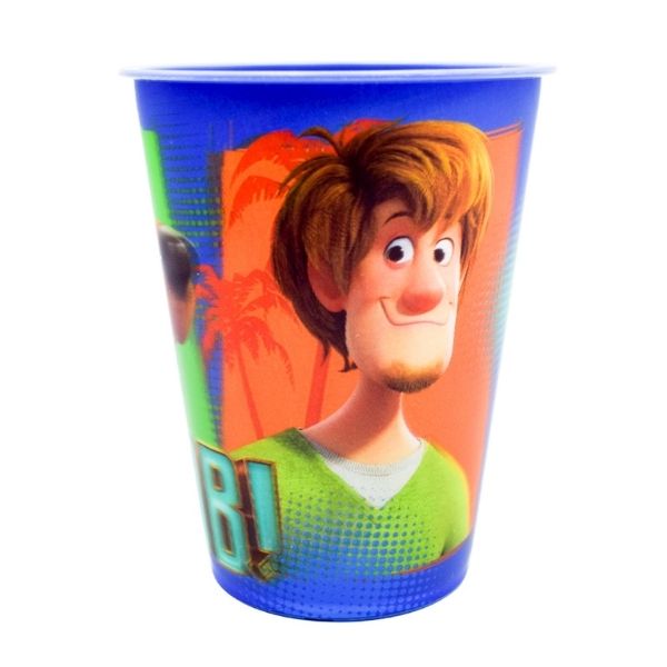 Fun Kids 1695-414/78E Juego de Vajilla Infantil de Melamina (Tipo Plástico) Scooby Doo, con 4 Piezas: Plato, Bowl, Vaso y Botella de Agua Cantimplora, Azul, Original