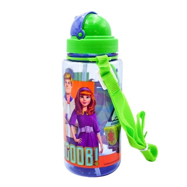 Fun Kids 1695-414/78E Juego de Vajilla Infantil de Melamina (Tipo Plástico) Scooby Doo, con 4 Piezas: Plato, Bowl, Vaso y Botella de Agua Cantimplora, Azul, Original