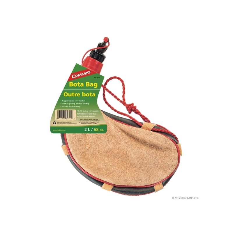 Bota para vino de piel de uso rudo sin BPA 2 litro Coghlan's 0741