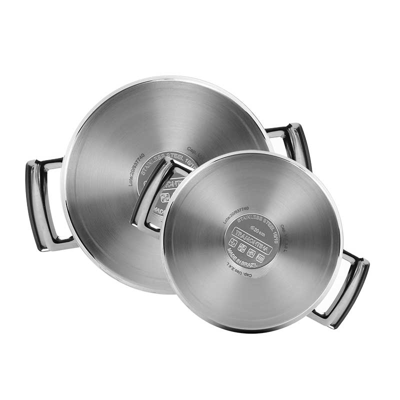 Bateria de Cocina Brava en Acero Inox. de 3 Piezas Tramontina – ZONA CHEF