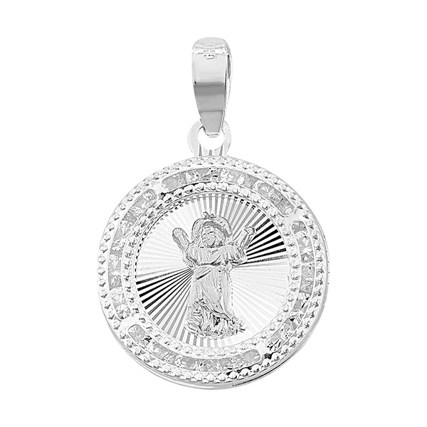 Medalla Niño Divino con Circonias en Plata .925 