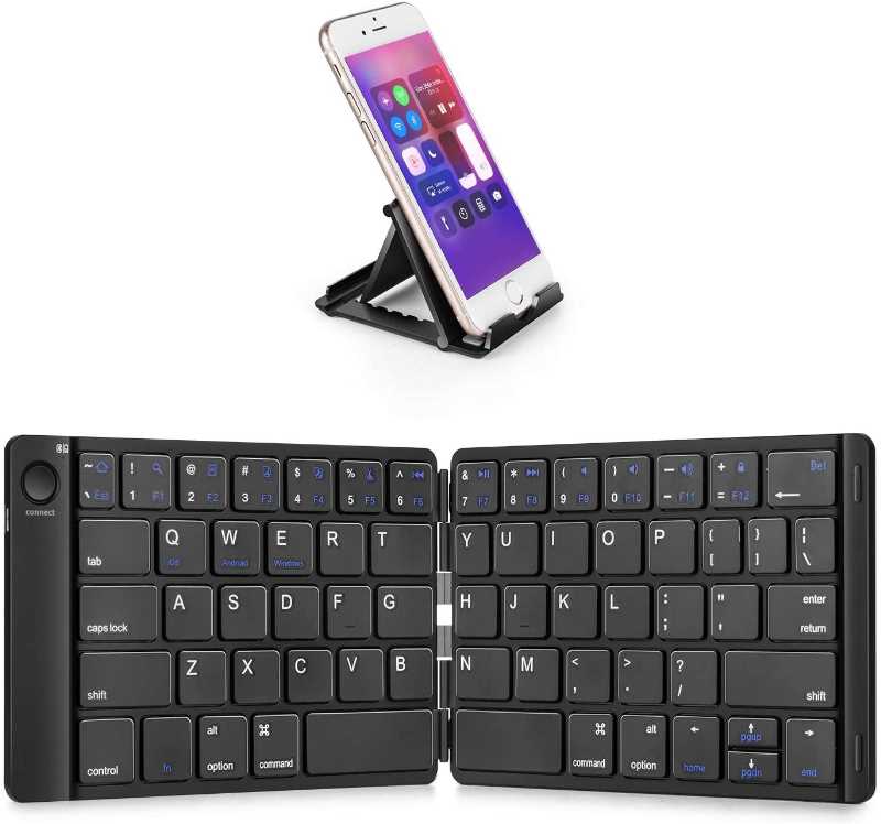 Teclado bluetooth inalámbrico plegable con batería recargable Gadgets & Fun compatible con IOS, Android y Windows 