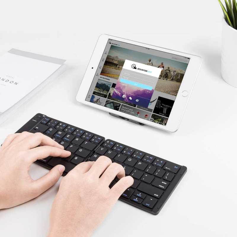 Teclado bluetooth inalámbrico plegable con batería recargable Gadgets & Fun compatible con IOS, Android y Windows 