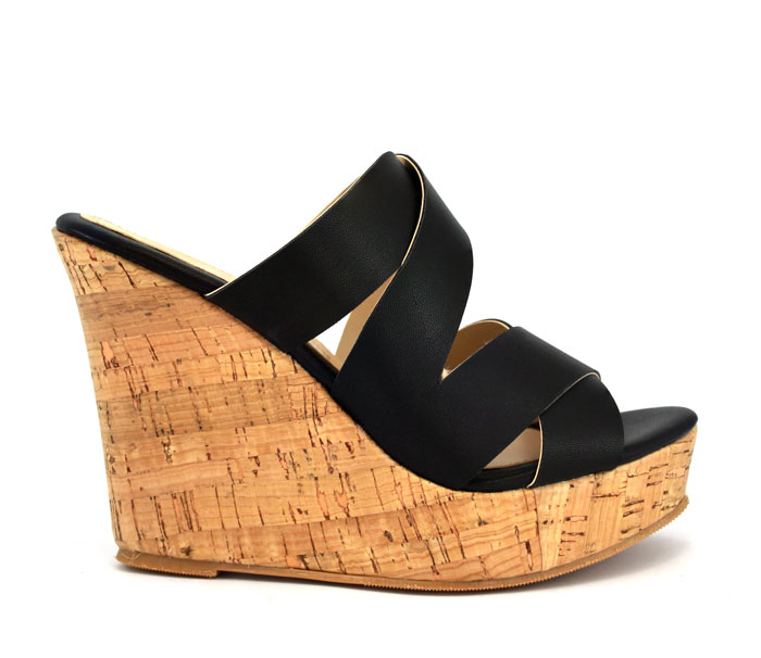 Zapatos De Plataforma Corcho De Meter Con Tiras Diagonales