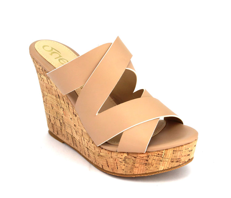 Zapatos De Plataforma Corcho De Meter Con Tiras Diagonales