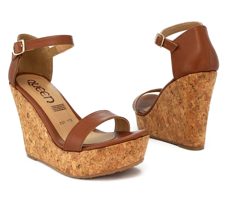 Plataforma Forrada En Corcho Talonera Y Tira Delantera