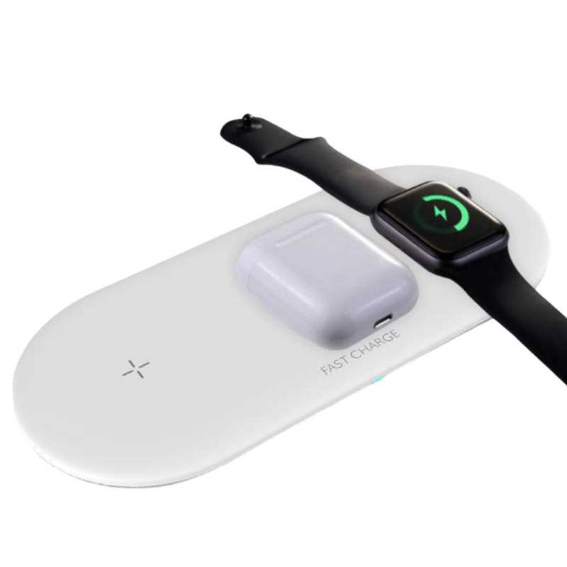 Cargador inalámbrico Qi  ultra delgado Gadgets & Fun compatible con IPhone y Android , AirPods y Iwatch  cargador inteligente inalámbrico 3 en1