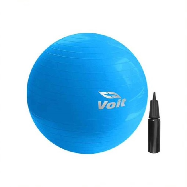 PELOTA PILATES VOIT 65CM AZUL + BOMBA PARA INFLAR AS20