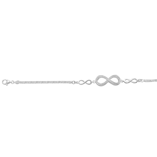 Pulsera Triple Infinito de 19cm en Plata .925