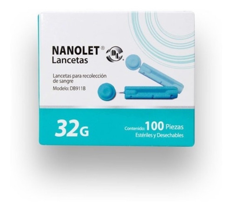 Lancetas Nanolet Para Glucometro Gmate 50 Pzas