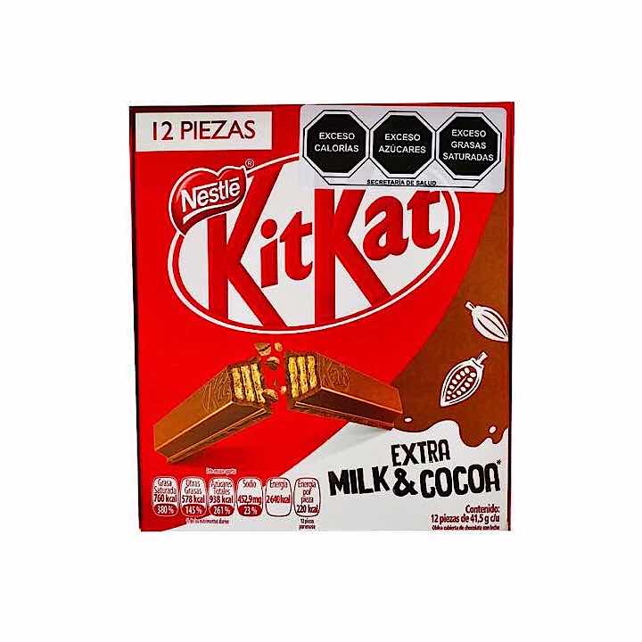Kit Kat Oblea Cubierta de Chocolate Con Leche 12 piezas (41,5g c/u)