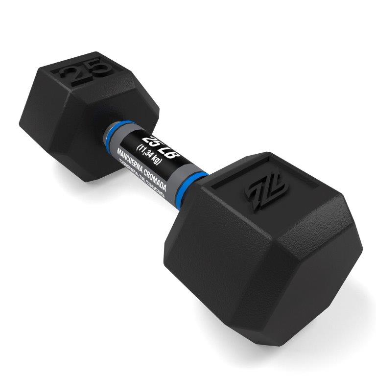 Mancuerna Pesa Hexagonal de Acero 25 LB (11,33 kg)