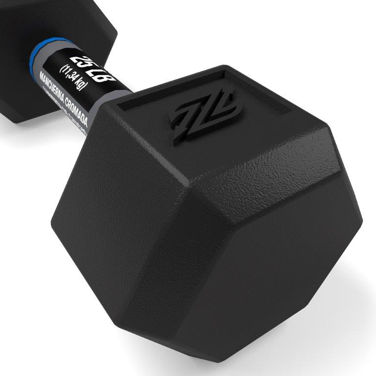 Mancuerna Pesa Hexagonal de Acero 25 LB (11,33 kg)