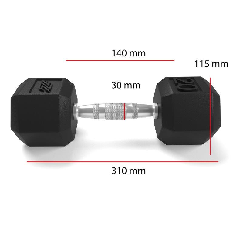 Mancuerna Pesa Hexagonal de Acero 20 LB  (9,07 kg)