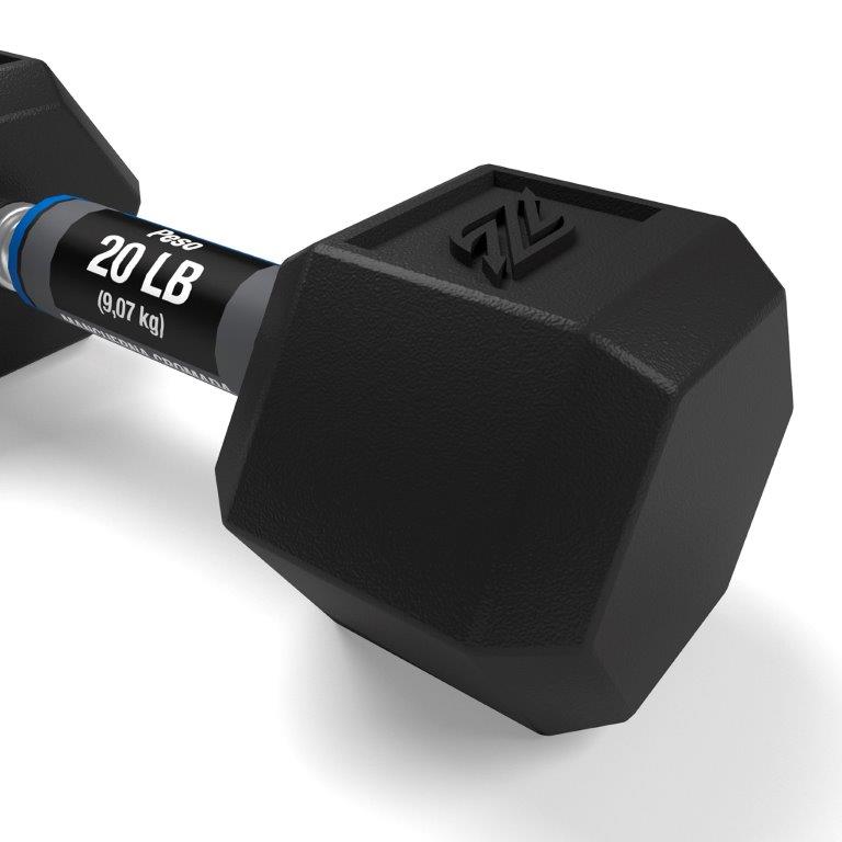 Mancuerna Pesa Hexagonal de Acero 20 LB  (9,07 kg)