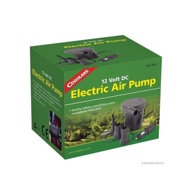 Bomba de aire eléctrica con tres válvulas 12V negro Coghlan's 0815 