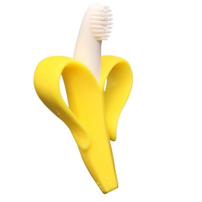 Cepillo Dental Para Bebé Aseo Plátano Pediátrico Encías 