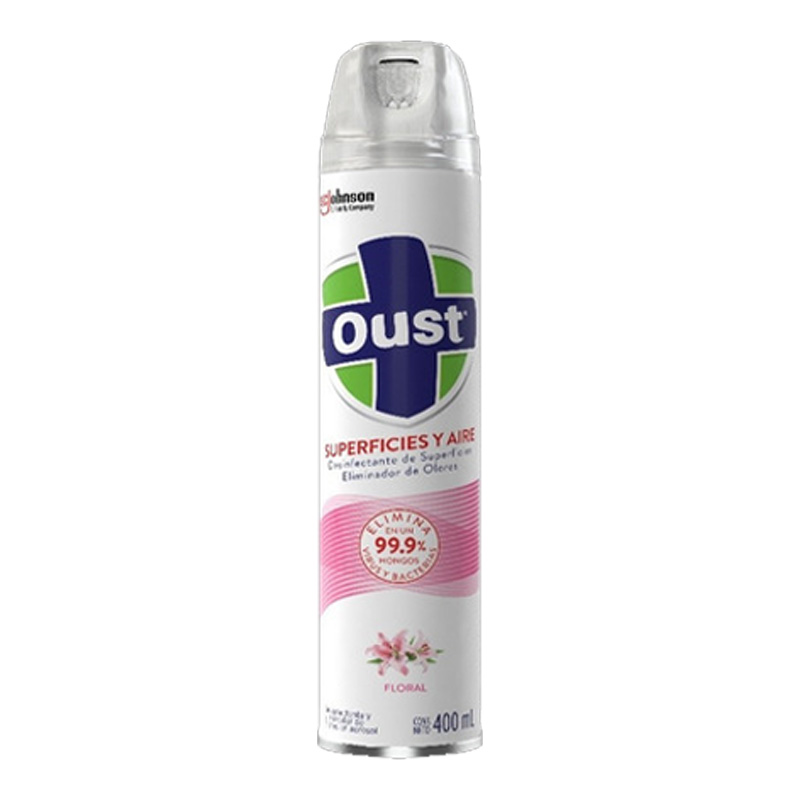 Oust Desinfectante 3 pack 400 ml c/u Multi superficies el 99.9% de hongos, virus y bacterias del aire y superficies.  