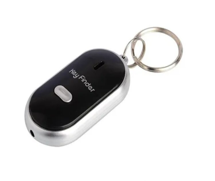 Llavero Localizador Negro, Rastreador por Silbido + Luz Led 